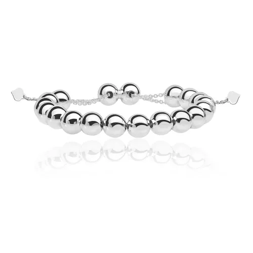 Silver Ladies' Bead Pull Style Bracelet 17.11g